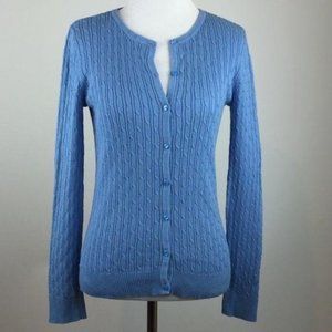 Talbots Outlet Sweater Blue Cable Knit Cardigan